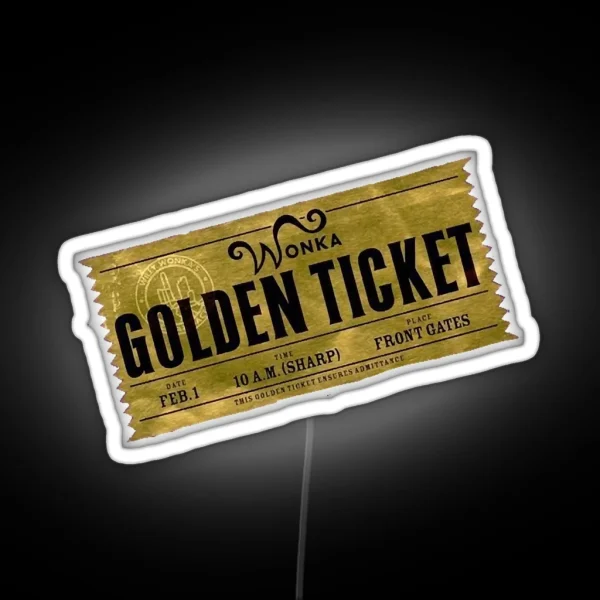 Golden Ticket RGB Neon Sign