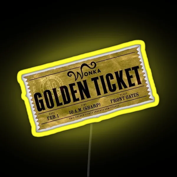 Golden Ticket RGB Neon Sign