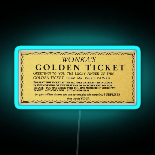 GOLDEN TICKET RGB Neon Sign