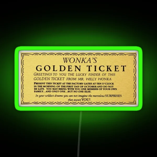 GOLDEN TICKET RGB Neon Sign