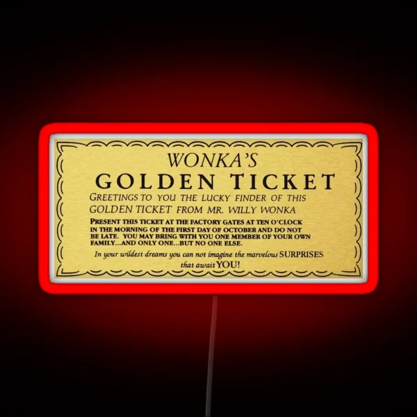 GOLDEN TICKET RGB Neon Sign