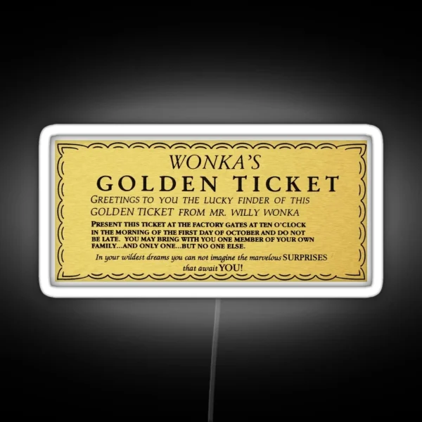 GOLDEN TICKET RGB Neon Sign