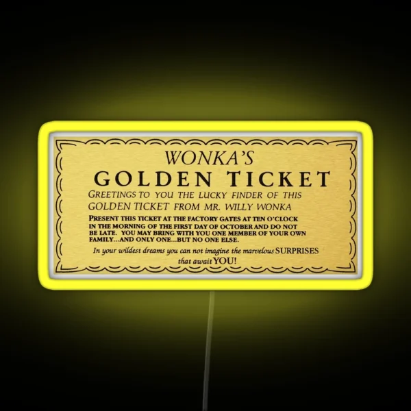 GOLDEN TICKET RGB Neon Sign