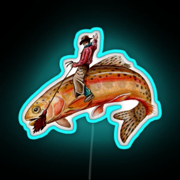 Golden Trout Cowboy RGB Neon Sign
