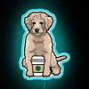 Vibrant RGB Neon Wall Sign for Dog Lovers and Coffee Enthusiasts