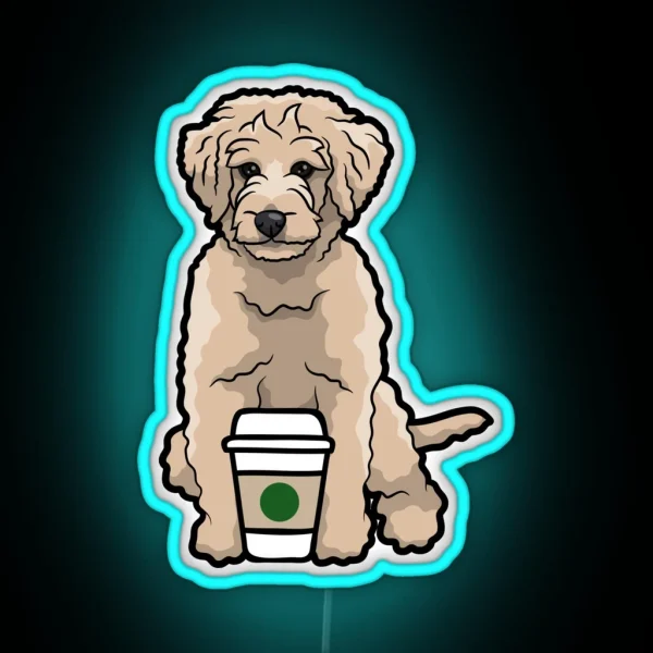 Goldendoodle Coffee RGB Neon Sign