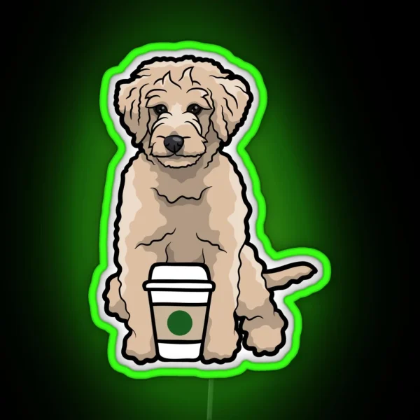 Goldendoodle Coffee RGB Neon Sign
