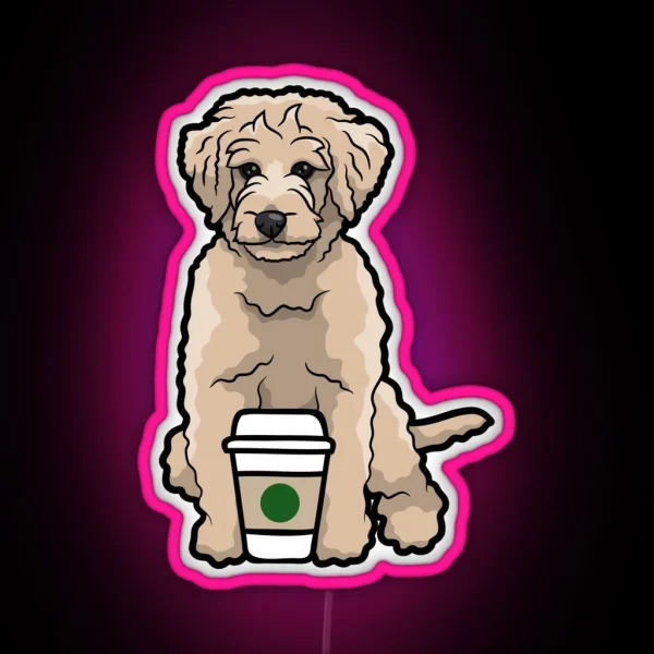 Goldendoodle Coffee RGB Neon Sign