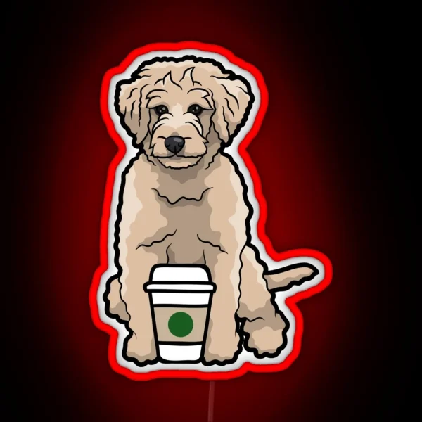 Goldendoodle Coffee RGB Neon Sign