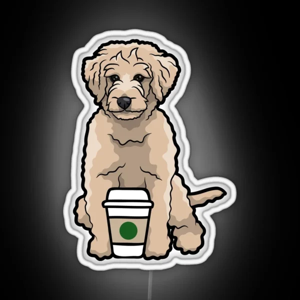 Goldendoodle Coffee RGB Neon Sign