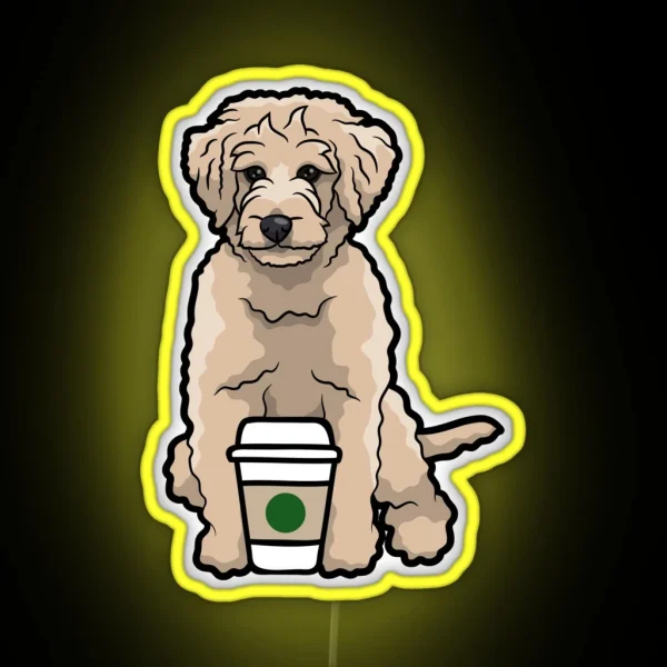 Goldendoodle Coffee RGB Neon Sign