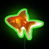 Add futuristic glow with vibrant goldfish neon LED wall decoration