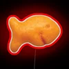 Electrically illuminated sign featuring vibrant colors of Goldfish Crackers branding