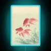 Vintage Asian-inspired neon art decor with Japanese block print design