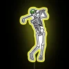 Glowing Neon Golf Skeleton Sign with RGB Color Changing Display