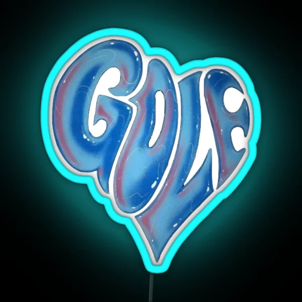 Golf Heart Logo RGB Neon Sign