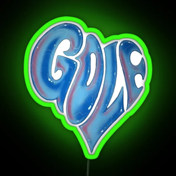 Golf Heart Logo RGB Neon Sign