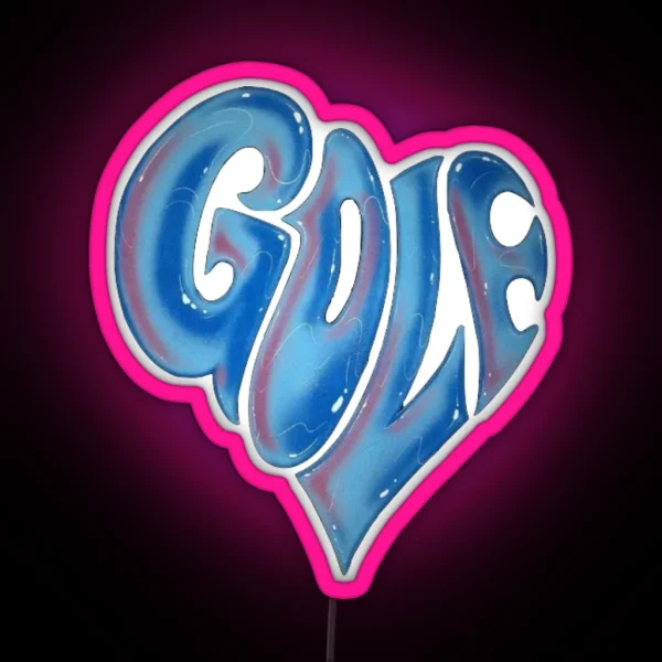 Golf Heart Logo RGB Neon Sign