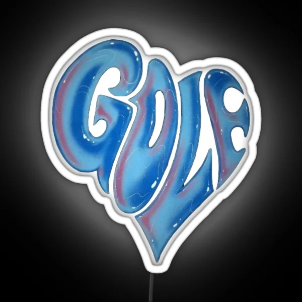 Golf Heart Logo RGB Neon Sign