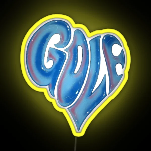 Golf Heart Logo RGB Neon Sign