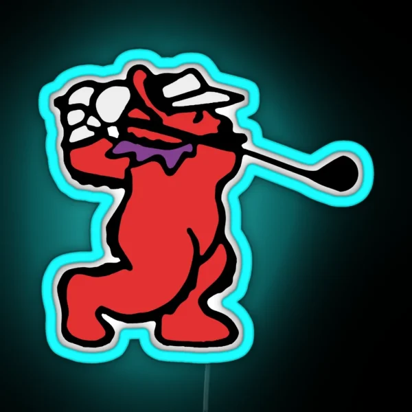 Golfing Bear RGB Neon Sign