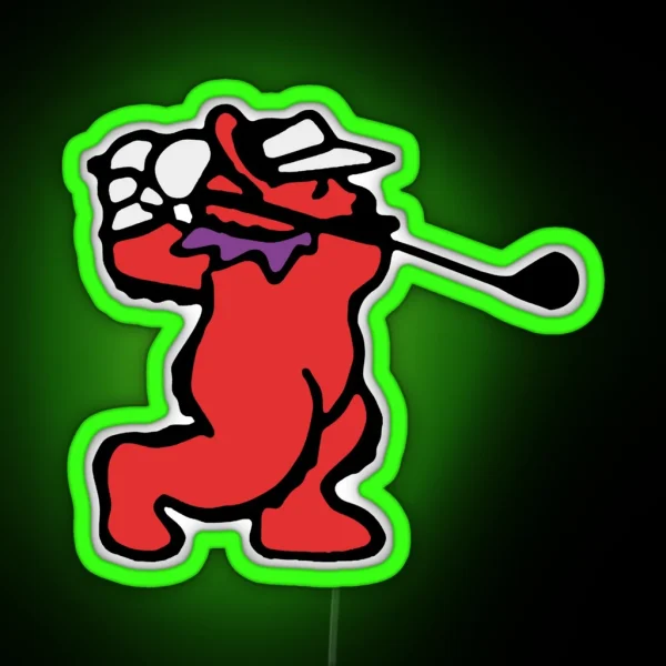 Golfing Bear RGB Neon Sign