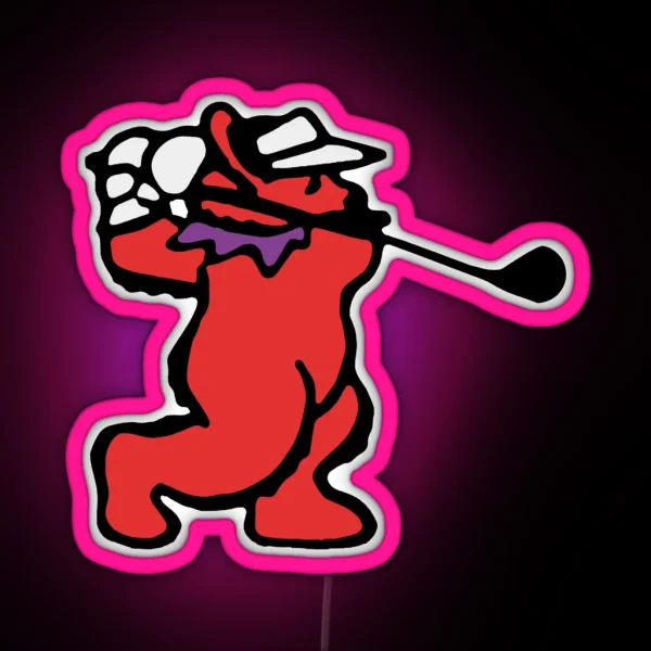 Golfing Bear RGB Neon Sign