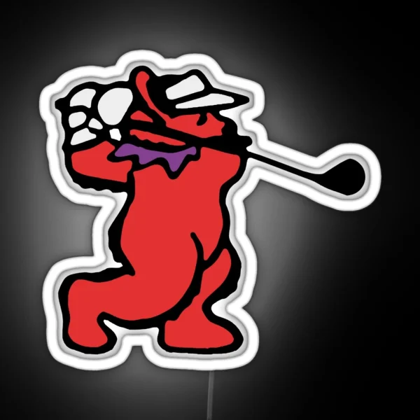 Golfing Bear RGB Neon Sign