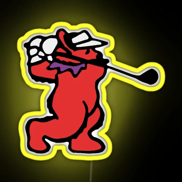 Golfing Bear RGB Neon Sign