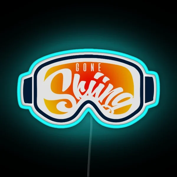Gone Skiing RGB Neon Sign
