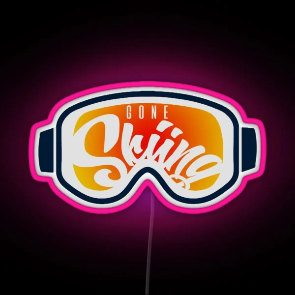 Gone Skiing RGB Neon Sign