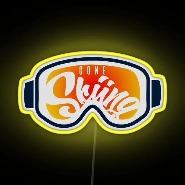Gone Skiing RGB Neon Sign
