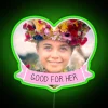 Neon Home Decor Sign with Vibrant Rainbow Accents and Feminine Design.