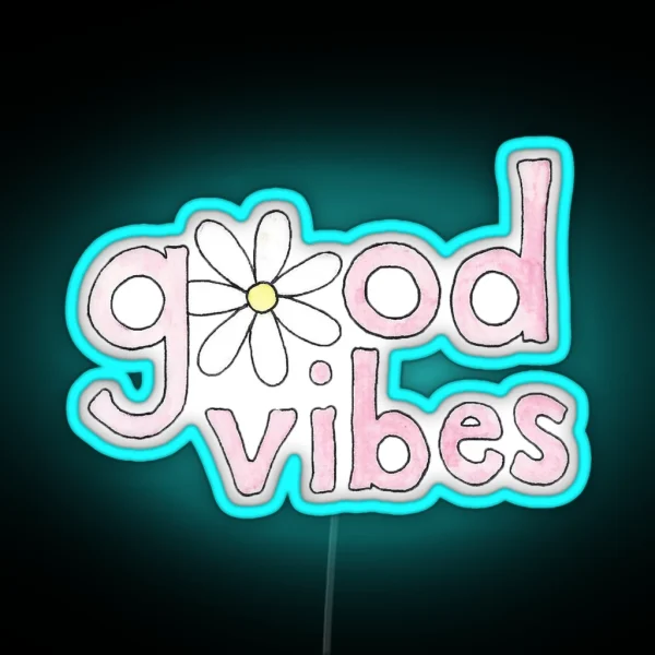 Good Vibes Flower RGB Neon Sign