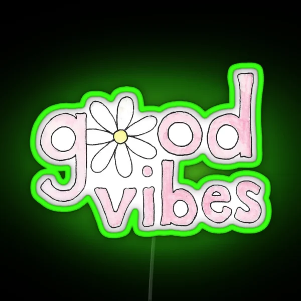 Good Vibes Flower RGB Neon Sign