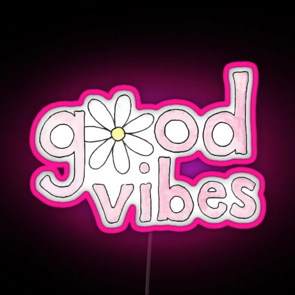 Good Vibes Flower RGB Neon Sign