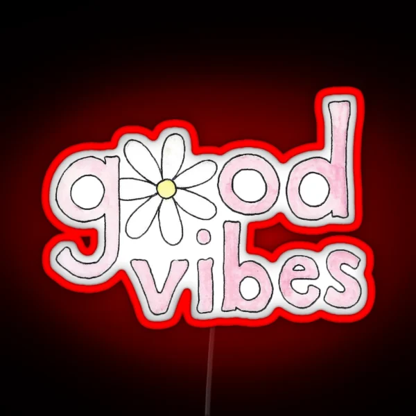 Good Vibes Flower RGB Neon Sign
