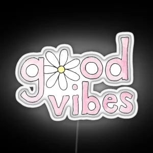 Good Vibes Flower RGB Neon Sign