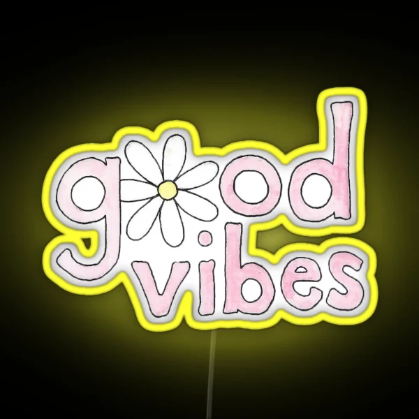 Good Vibes Flower RGB Neon Sign