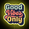Vibrant all-RGB Good Vibes Only Neon Sign for Home Decor