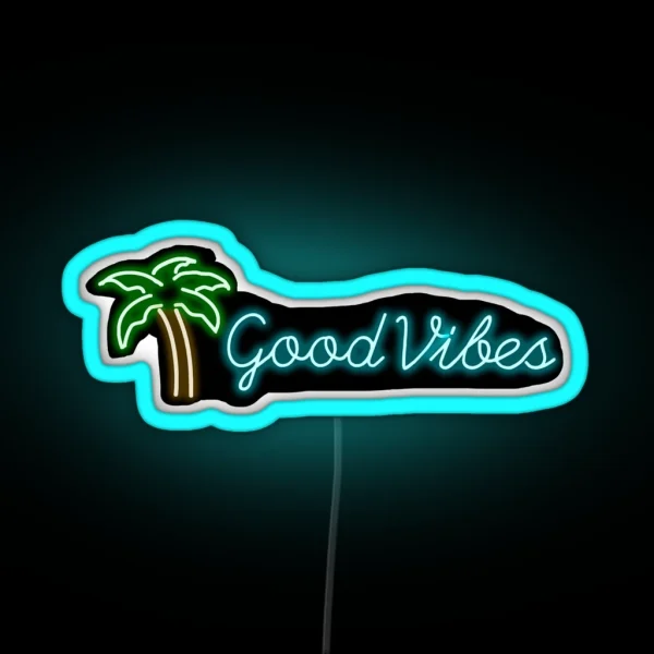 Good Vibes Palm Tree Neon Sign Led RGB Neon Sign