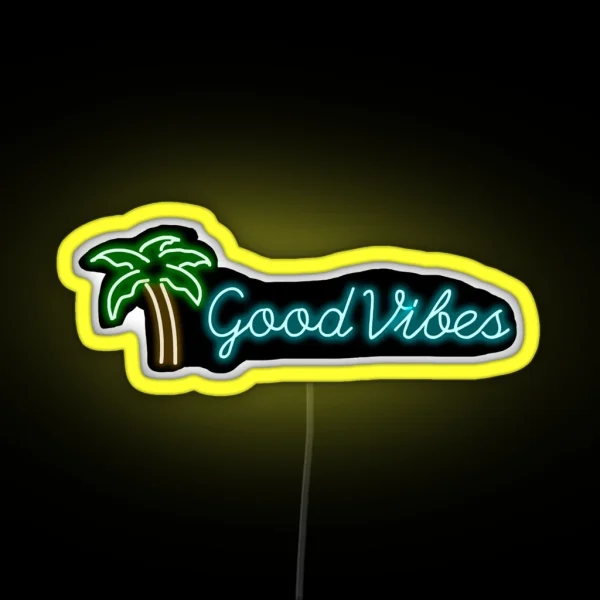 Good Vibes Palm Tree Neon Sign Led RGB Neon Sign