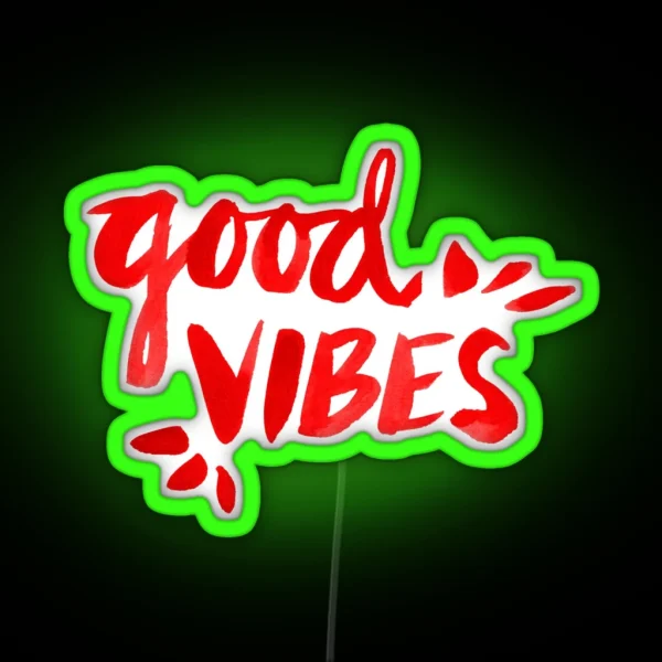 Good Vibes Red Ink RGB Neon Sign