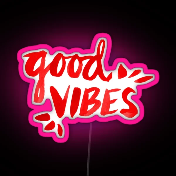 Good Vibes Red Ink RGB Neon Sign