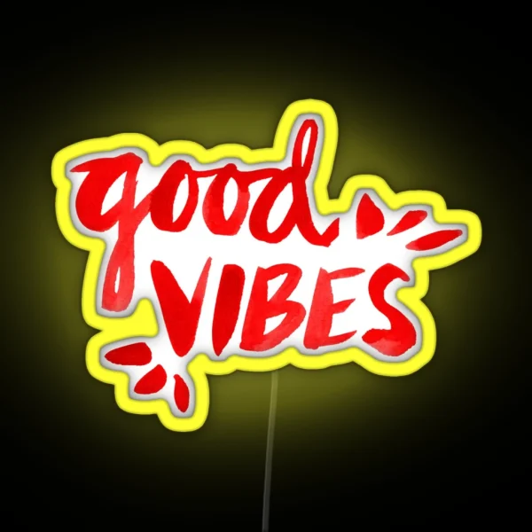 Good Vibes Red Ink RGB Neon Sign