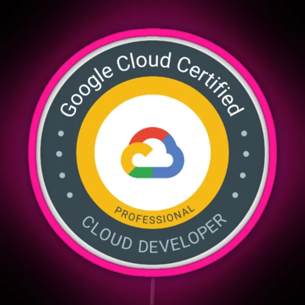 Google Cloud Certified Cloud Developer Logo RGB Neon Sign