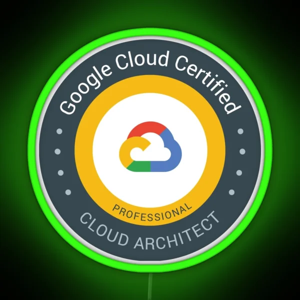 Google Cloud Certified Professional Cloud RGB Neon Sign