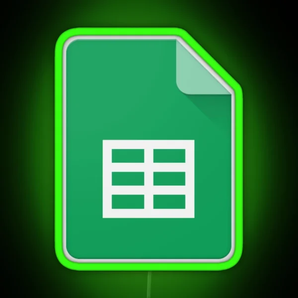 Google Google Sheet Logo Google Google Slides RGB Neon Sign
