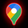 Neon sign for Google Maps enthusiasts with vibrant color accents.