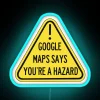 Neon warning sign perfect for pranksters and joke enthusiasts everywhere
